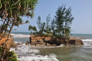 Sungai Suci Beach, A Beautiful Beach with Iconic Suspension Bridge in Bengkulu
